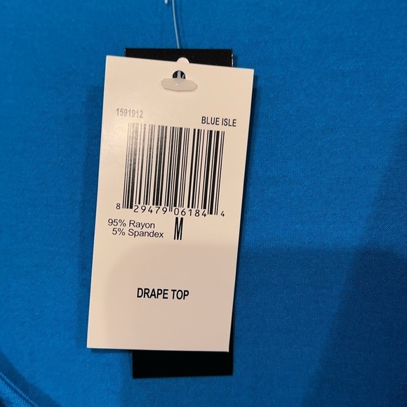 Grace Elements Blue Drape Top M NWT - Picture 3 of 5